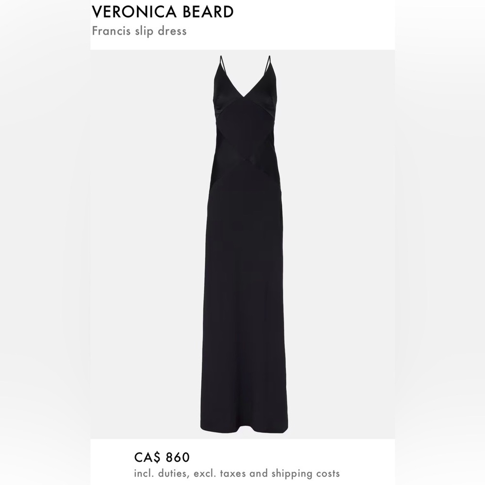 Veronica Beard Francis Black Crepe & Satin V-Neck Maxi Slip Dress | Size 4